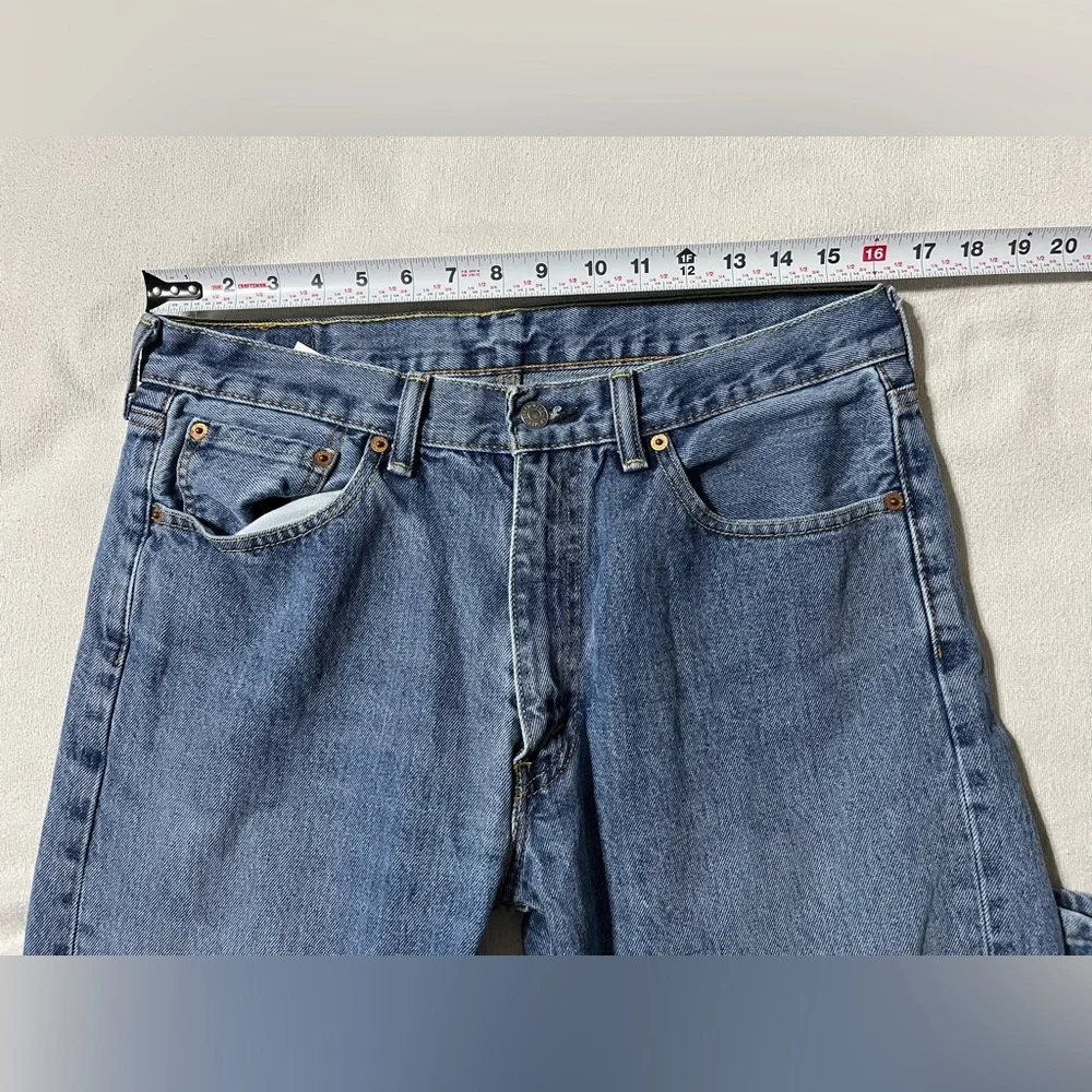 Levis 505 Mens 32x29 Blue Regular Straight Denim Jeans‎